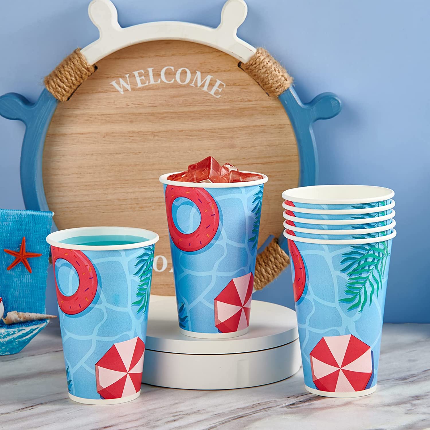 [125 Pack] 22oz Paper Cups, Disposable Paper Cups with Strawless Sip Lids, Paper Cold Cups With Lids Specially Designed for Cold Drinks, Beverages, Juices, and All Kinds of Cold Drinks - Image 3